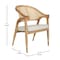 Flash Furniture Naomi Cane Rattan Dining and Accent Chair w/Solid Wood Frme, Gold Tipped Legs and Beige Padded Seat SK-220901-NAT-GG - alternate 2
